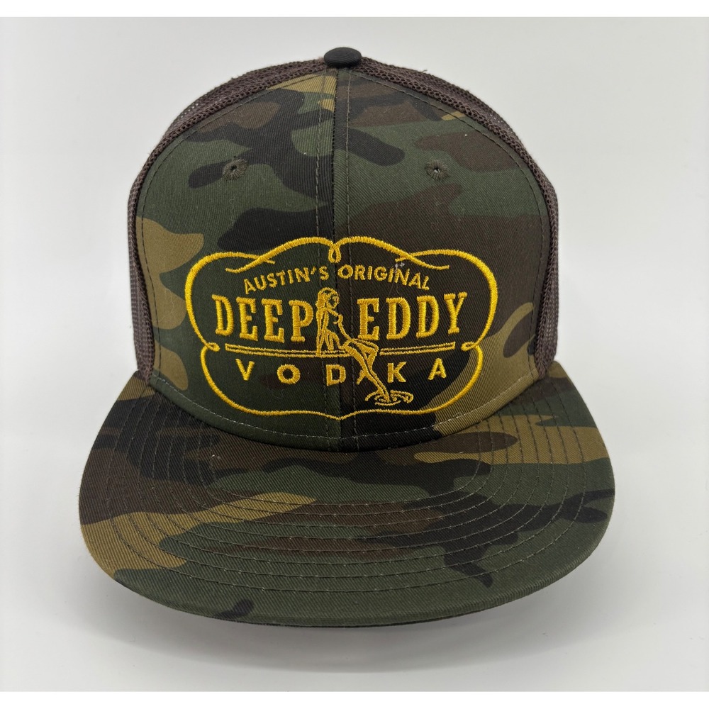 Deep Eddy Vodka Camo Trucker Hat Men OSFM Mesh Back Snapback Otto